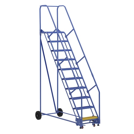 Vestil 130 H Steel Warehouse Ladder, 58 deg Grip, 10 Step, 14", 10 in Steps LAD-10-14-G